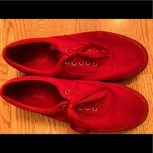 Red Vans sneakers